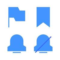User Interface icons set. Flag, bookmark, bell, silent. Perfect for website mobile app, app icons, presentation, illustration and any other projects vector
