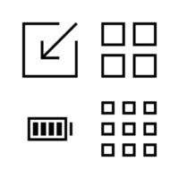 User Interface Icons set. In, Dashboard, full battery, home. Perfect for website mobile app, app icons, presentation, illustration and any other projects vector