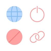 User Interface Icons set. Browser, power, disabled, hyperlink. Perfect for website mobile app, app icons, presentation, illustration and any other projects vector
