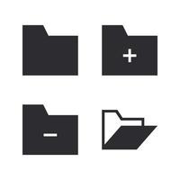 User Interface icons set. Folder, add folder, delete folder, open folder. Perfect for website mobile app, app icons, presentation, illustration and any other projects vector