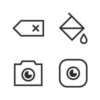 User Interface icons set. Delete, paint bucket, camera, photo. Perfect for website mobile app, app icons, presentation, illustration and any other projects vector