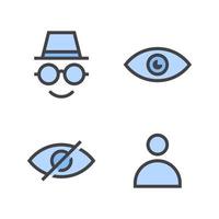 User Interface icons set. Spy, eye, hide, user. Perfect for website mobile app, app icons, presentation, illustration and any other projects vector