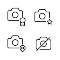 Photography icons set. Image medal, favorite, image pin, no camera. Perfect for website mobile app, app icons, presentation, illustration and any other projects vector