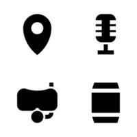 Sports icons set. Pin, microphone, snorkel, soda. Perfect for website mobile app, app icons, presentation, illustration and any other projects vector