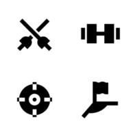 Sports icons set. Fencing, dumbbell, target, corner. Perfect for website mobile app, app icons, presentation, illustration and any other projects vector