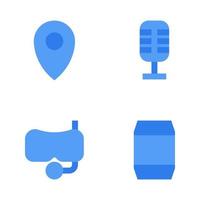 Sports icons set. Pin, microphone, snorkel, soda. Perfect for website mobile app, app icons, presentation, illustration and any other projects vector