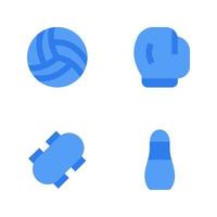 Sports icons set. Volley, boxing, skateboard, bowling. Perfect for website mobile app, app icons, presentation, illustration and any other projects vector