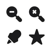 User Interface icon set. Zoom out, zoom in, marker, star. Perfect for website mobile app, app icons, presentation, illustration and any other projects vector