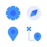 User Interface icon set. Gear, compass, pin, direction. Perfect for website mobile app, app icons, presentation, illustration and any other projects vector