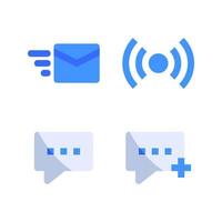 User Interface Icons Set. Send email, signal, comment, add comment. Perfect for website mobile app, app icons, presentation, illustration and any other projects vector