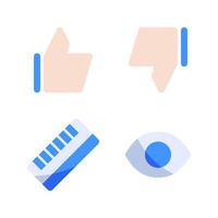 User Interface Icons Set. Like, dislike, ruler, eye. Perfect for website mobile app, app icons, presentation, illustration and any other projects vector