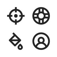 User Interface Icons Set. Target, lifebuoy, paint bucket, user. Perfect for website mobile app, app icons, presentation, illustration and any other projects vector