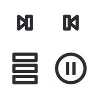 User Interface icons set. Next, backward, menu, stop. Perfect for website mobile app, app icons, presentation, illustration and any other projects vector