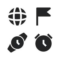 User Interface icons set. Browser, flag, wristwatch, stopwatch. Perfect for website mobile app, app icons, presentation, illustration and any other projects vector