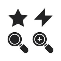 User Interface icons set. Star, light, search, zoom in. Perfect for website mobile app, app icons, presentation, illustration and any other projects vector