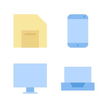 User Interface Icons set. Save, smartphone, monitor, laptop. Perfect for website mobile app, app icons, presentation, illustration and any other projects vector