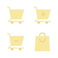 User Interface icons set. Shopping cart, add trolley, delete trolley, shopping bag. Perfect for website mobile app, app icons, presentation, illustration and any other projects vector