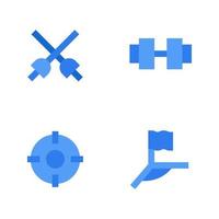 Sports icons set. Fencing, dumbbell, target, corner. Perfect for website mobile app, app icons, presentation, illustration and any other projects vector