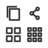 User Interface icon set. Layer, share, dashboard, home. Perfect for website mobile app, app icons, presentation, illustration and any other projects vector