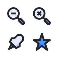 User Interface icon set. Zoom out, zoom in, marker, star. Perfect for website mobile app, app icons, presentation, illustration and any other projects vector