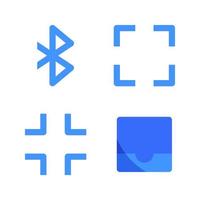 User Interface icon set. Bluetooth, fullscreen, minimize, inbox. Perfect for website mobile app, app icons, presentation, illustration and any other projects vector