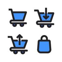 User Interface Icons Set. Cart, buy, out of cart, shopping bag. Perfect for website mobile app, app icons, presentation, illustration and any other projects vector