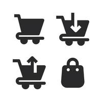 User Interface Icons Set. Cart, buy, out of cart, shopping bag. Perfect for website mobile app, app icons, presentation, illustration and any other projects vector