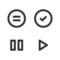 User Interface icons set. Amount, checklist, stop, play. Perfect for website mobile app, app icons, presentation, illustration and any other projects vector