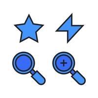 User Interface icons set. Star, light, search, zoom in. Perfect for website mobile app, app icons, presentation, illustration and any other projects vector