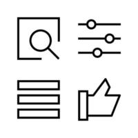 User Interface Icons set. Search, setting, menu, like. Perfect for website mobile app, app icons, presentation, illustration and any other projects vector