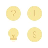 User Interface Icons set. Question mark, warning, lamp, dollar. Perfect for website mobile app, app icons, presentation, illustration and any other projects vector