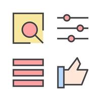 User Interface Icons set. Search, setting, menu, like. Perfect for website mobile app, app icons, presentation, illustration and any other projects vector