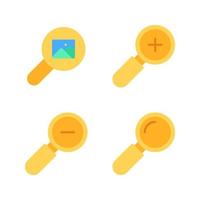 Photography icons set. Search, zoom in, zoom out, magnifier. Perfect for website mobile app, app icons, presentation, illustration and any other projects vector