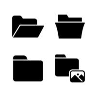 Photography icons set. Open folder, document, folder, folder images. Perfect for website mobile app, app icons, presentation, illustration and any other projects vector