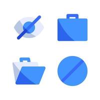 User Interface Icons Set. Hide, briefcase, open bag, disable. Perfect for website mobile app, app icons, presentation, illustration and any other projects vector