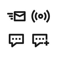 User Interface Icons Set. Send email, signal, comment, add comment. Perfect for website mobile app, app icons, presentation, illustration and any other projects vector