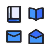 User Interface Icons Set. Book, reading, email, mail. Perfect for website mobile app, app icons, presentation, illustration and any other projects vector