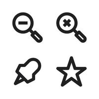 User Interface icon set. Zoom out, zoom in, marker, star. Perfect for website mobile app, app icons, presentation, illustration and any other projects vector