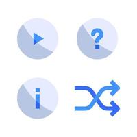 User Interface icons set. Play, question, information, shuffle. Perfect for website mobile app, app icons, presentation, illustration and any other projects vector