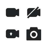 User Interface icons set. Video, no video, upload, camera. Perfect for website mobile app, app icons, presentation, illustration and any other projects vector