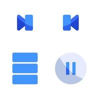 User Interface icons set. Next, backward, menu, stop. Perfect for website mobile app, app icons, presentation, illustration and any other projects vector