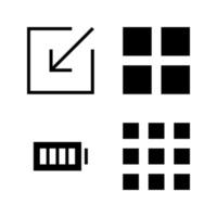 User Interface Icons set. In, Dashboard, full battery, home. Perfect for website mobile app, app icons, presentation, illustration and any other projects vector