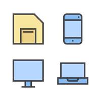 User Interface Icons set. Save, smartphone, monitor, laptop. Perfect for website mobile app, app icons, presentation, illustration and any other projects vector