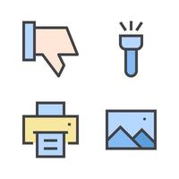 User Interface Icons set. Dislike, flash light, printer, image. Perfect for website mobile app, app icons, presentation, illustration and any other projects vector