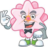 Chinese pink flower cartoon character style vector