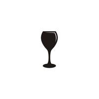 vino vaso minimalista silueta logo icono vector ilustración