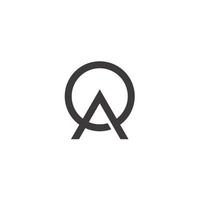 A and O Combination logo design icon vector