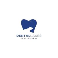 Lake river with dental simple logo design vector