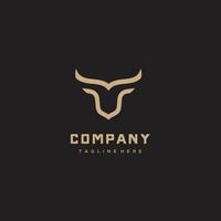 Head buffalo bull gold minimalist logo symbol design illustration vector for company