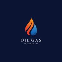 gas y petróleo plomería energía logo diseño icono vector